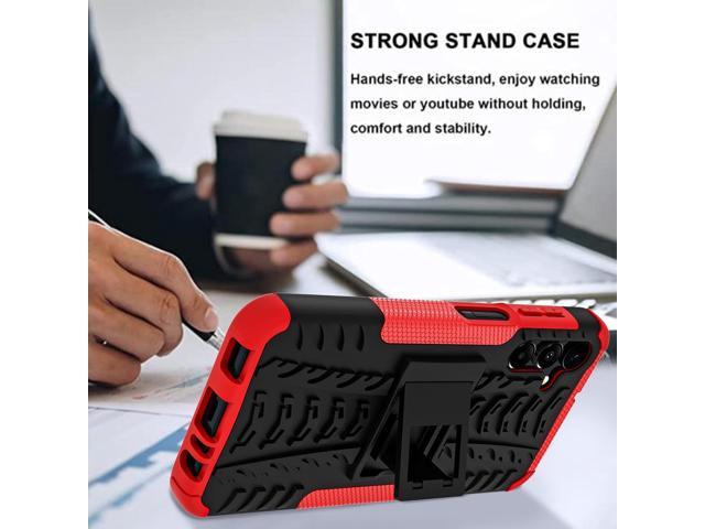 for Samsung Galaxy A15 5G Case with 2 Pack Screen Protector,Military Grade Shockproof, Heavy Duty Robust Bumper Cover with Kickstand for Galaxy A15...