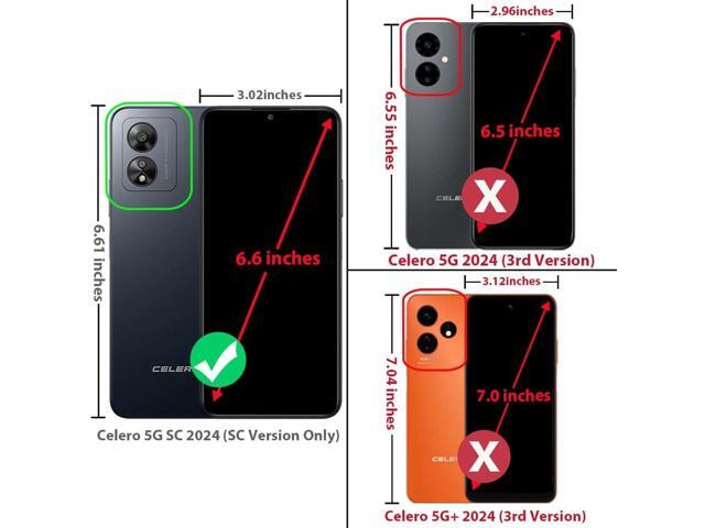 TJS Compatible for Boost Celero5G SC 2024 Case (SC Version Only), with Tempered Glass Screen Protector Magnetic Support Hybrid Shockproof Metallic...