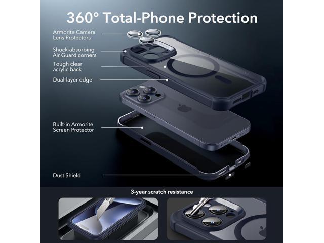 for iPhone 15 Pro Max Case Set, 1 Set Individual Lens Protectors, Compatible with MagSafe Phone Case, Full-Coverage Military-Grade Protection,...