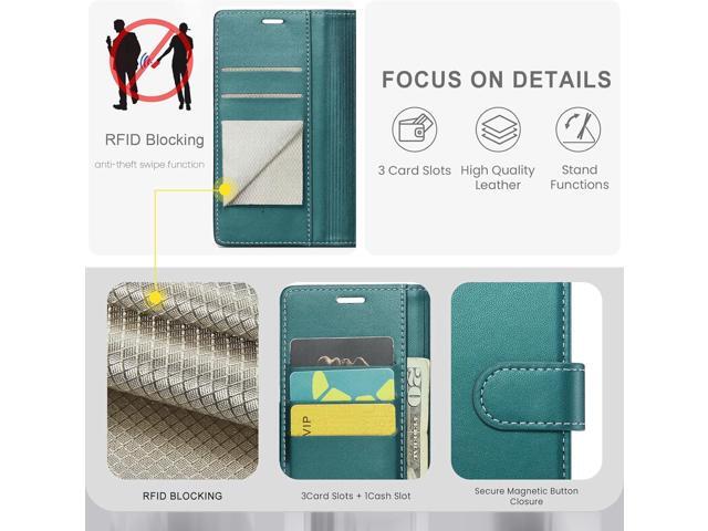 for Samsung Galaxy S23 FE Wallet Case with RFID Blocking Credit Card Holder, PU Leather Folio Flip Kickstand Protective Shockproof Cover Women Men...