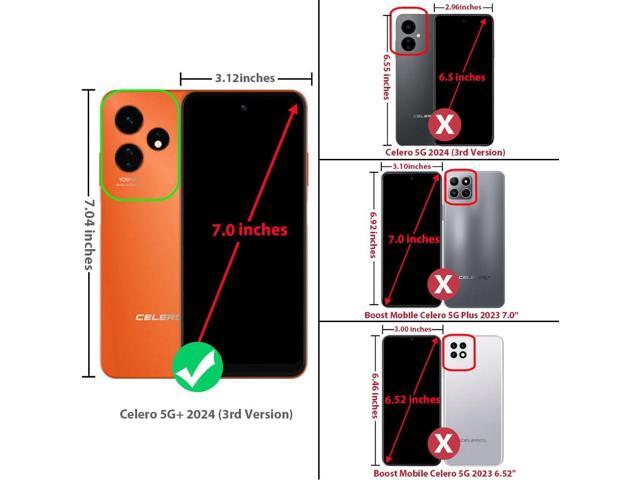 TJS Compatible for Boost Mobile Celero 5G + Plus 2024 (3rd Version) Case, with Tempered Glass Screen Protector, Metal Ring Kickstand Heavy Duty...