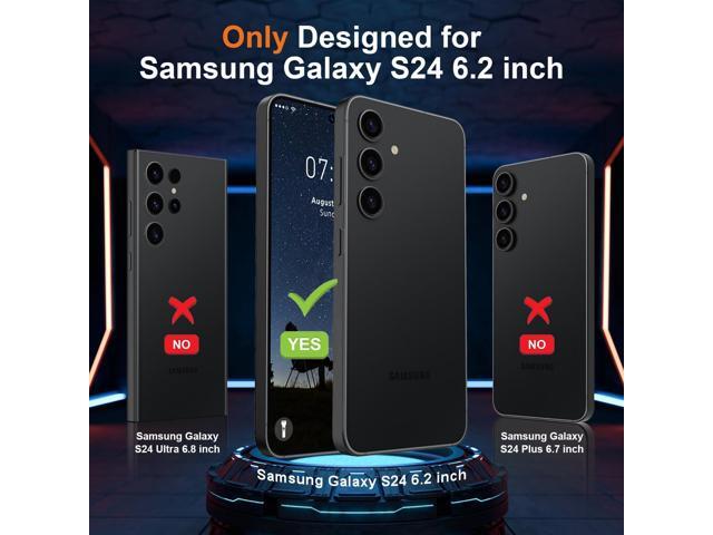 Ezanmull for Samsung Galaxy S24 Case, [15 FT Military Grade Drop Protection] [Glass Screen Protector + Camera Lens Protector] Non-Slip Shockproof...