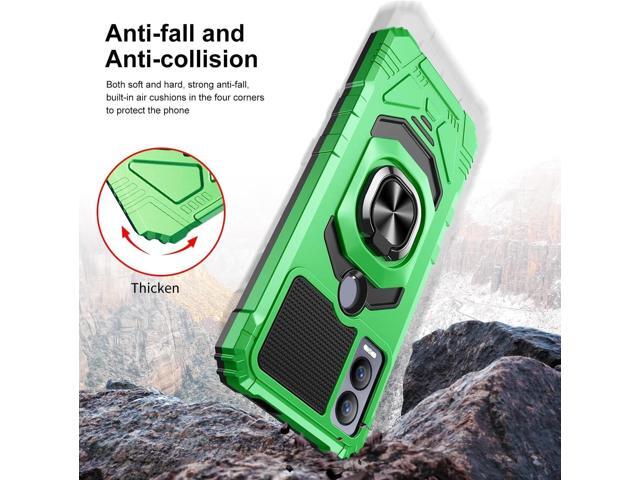 TJS Compatible for Cricket Magic 5G Case, AT & T Propel 5G Case, with Tempered Glass Screen Protector, Metal Ring Magnetic Support Kickstand Heavy...
