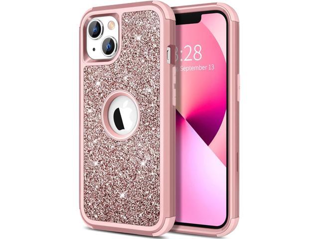 Hython Case for iPhone 13 Case Glitter, Cute Sparkly Shiny Bling Sparkle Cover, Heavy Duty 3 in 1 Hybrid Hard PC Soft TPU Bumper Full Body...