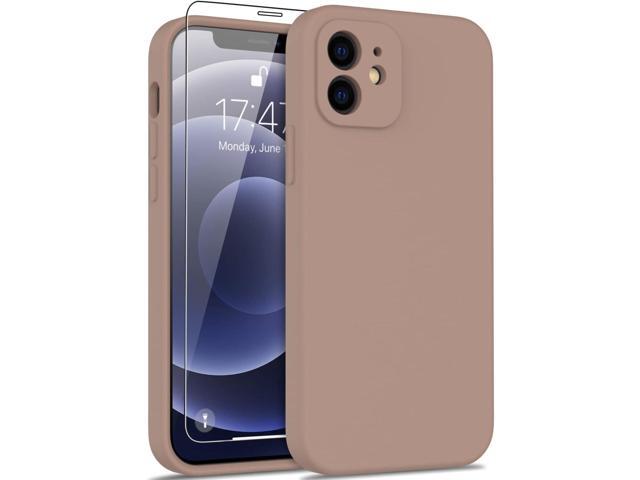 Compatible with iPhone 12 Case with Screen Protector,Enhance Camera Protection,Soft Flexible Silicone Gel Rubber Bumper Cover,Slim Fit Protective...