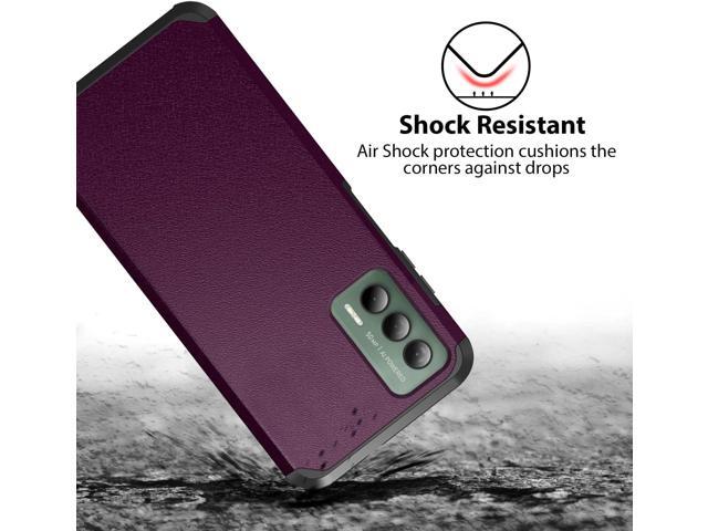 TJS Compatible for Cricket Outlast Case, AT & T Jetmore Case, with Tempered Glass Screen Protector Dual Layer Hybrid Magnetic Support Shockproof...