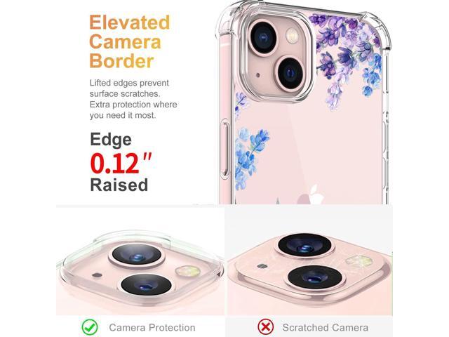 Flower Designed for iPhone 13 Case[with Screen Protector], Floral Clear Women Phone Case Shockproof Protective Soft TPU Bumper Cover 6.1 Inch 2021...