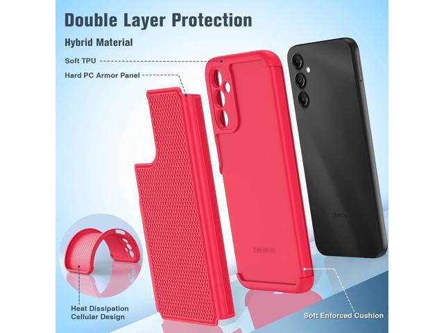 for Samsung Galaxy A14 5G Case: Dual Layer Protective Heavy Duty Cell Phone Cover Shockproof Rugged with Non Slip Textured Back - Military...