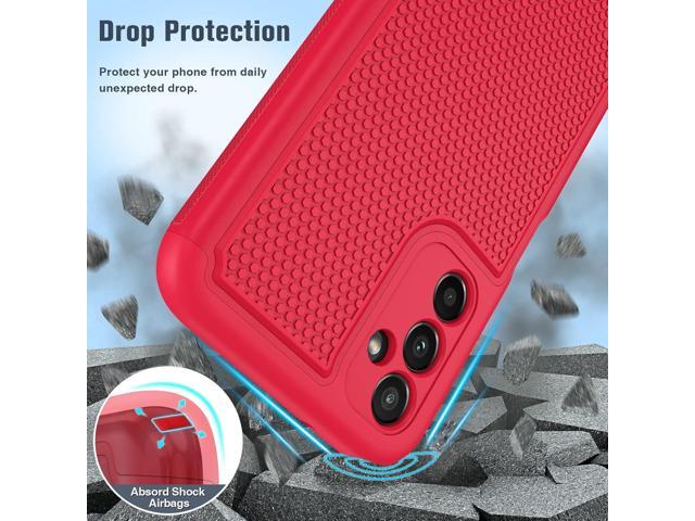 for Samsung Galaxy A14 5G Case: Dual Layer Protective Heavy Duty Cell Phone Cover Shockproof Rugged with Non Slip Textured Back - Military...