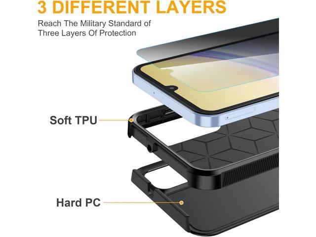 jaroco for Samsung Galaxy A15 5G Phone Case with [1 Pcs Anti-Peeping Film] [Shockproof] [Dropproof] [Military Grade Drop Tested] with Non-Slip...