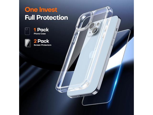 TAURI 3 in 1 for iPhone 15 Plus Case Clear, [Not Yellowing] with 2X Screen Protector, [Military Grade Drop Protection] Shockproof Case for 15 Plus...