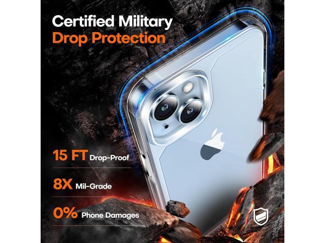 TAURI 3 in 1 for iPhone 15 Plus Case Clear, [Not Yellowing] with 2X Screen Protector, [Military Grade Drop Protection] Shockproof Case for 15 Plus...