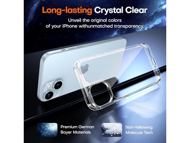 TAURI for iPhone 15 Case, [3 in 1] 1X Clear Case [Not-Yellowing] with 2X Screen Protector, [15 FT Military Grade Drop Protection] Shockproof Slim...