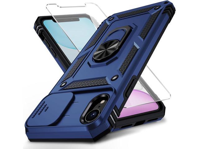 Weycolor for iPhone XR Case with Camera Lens Cover, HD Screen Protector, 10 FT Military Grade Drop Protection, Magnetic Ring Holder Kickstand...