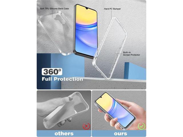 for Samsung Galaxy A15-5G Case: Phone Case with Built-in Screen Protector Protective Silicone Cell Phone Cover Rugged Shockproof Full Protection...