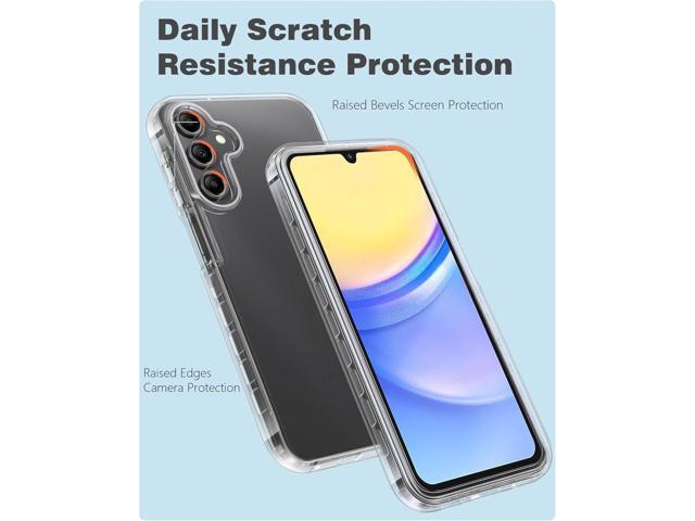 for Samsung Galaxy A15-5G Case: Phone Case with Built-in Screen Protector Protective Silicone Cell Phone Cover Rugged Shockproof Full Protection...