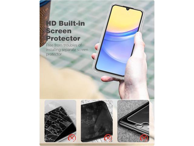 for Samsung Galaxy A15-5G Case: Phone Case with Built-in Screen Protector Protective Silicone Cell Phone Cover Rugged Shockproof Full Protection...