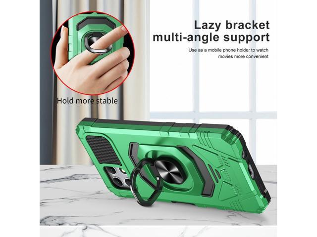 for T-Mobile REVVL 7 5G Phone Case with Tempered Glass Screen Protector,Military Grade Heavy Duty Shockproof Protective Cover,with Ring Kickstand...