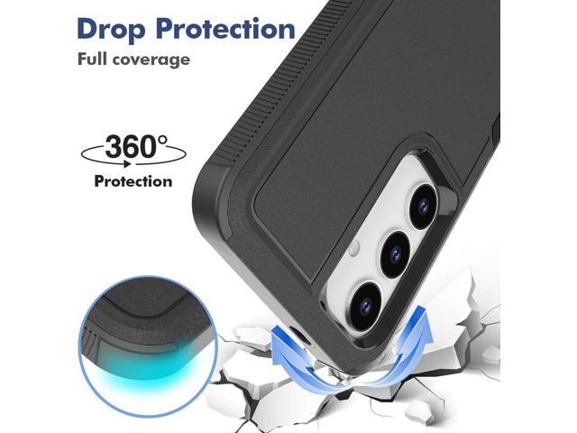for Samsung Galaxy S24 Case: Dual Layer Protective Heavy Duty Cell Phone Cover Shockproof Rugged with Screen Protector - Military Protection Bumper...