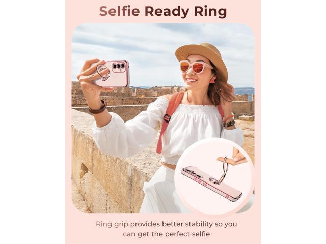 XYZ for Galaxy A14 5G Case with Stand, for Samsung Galaxy A14 5G Case with Double Ring, Women Girls Bling Luxury Protective Phone Case Heart for...