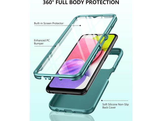 for Samsung Galaxy A03s Phone Case: Shockproof Silicone Slim Covers Hybrid Pretty Protective Cell Cases - Durable TPU Dual Layer Drop-Proof Girl,...