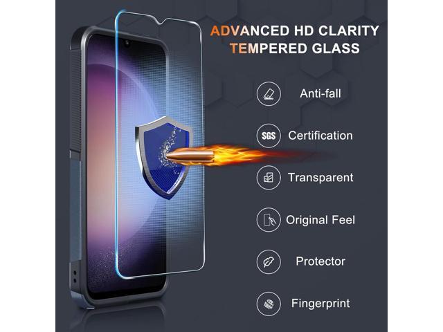 for Samsung Galaxy A15 5G Case, Full Body Heavy Duty Rugged Shockproof Protective Phone Cover with Lanyard Strap, Tempered Glass Screen Protector...