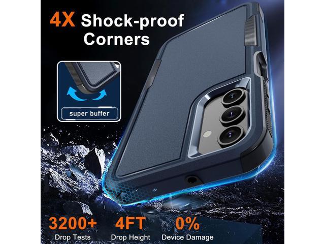 for Samsung Galaxy A15 5G Case, Full Body Heavy Duty Rugged Shockproof Protective Phone Cover with Lanyard Strap, Tempered Glass Screen Protector...