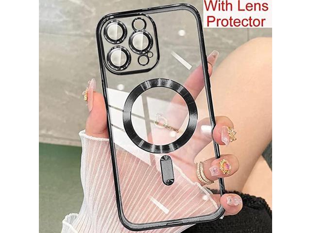 ZIYE Magnetic Case for iPhone 15 Pro Max Case [Compatible with MagSafe] Full Camera Protection Clear Plating Luxury Cover for Women Men Soft TPU...