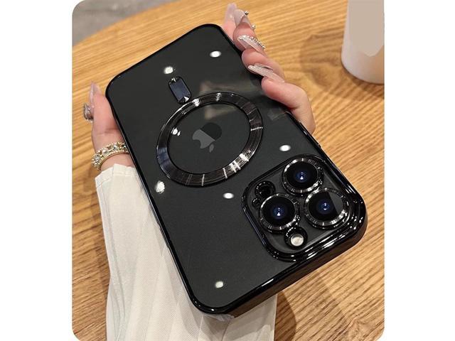 ZIYE Magnetic Case for iPhone 15 Pro Max Case [Compatible with MagSafe] Full Camera Protection Clear Plating Luxury Cover for Women Men Soft TPU...