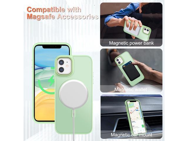 for iPhone 11 Case, Matte Magnetic Phone Case with 1 Screen Protector, Compatible with Magsafe, Translucent Frosted Slim Shockproof Protective...