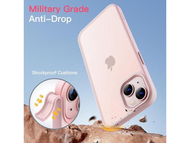 Matte Case for iPhone 13 6.1-Inch, Shockproof Military Grade Drop Protection, Frosted Translucent Back Phone Cover, Anti-Fingerprint (Pink)