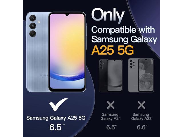 Case for Samsung Galaxy A25 5G 6.5-Inch, Non-Yellowing Shockproof Bumper Protective Phone Cover, Anti-Scratch Hard PC Back (Clear)