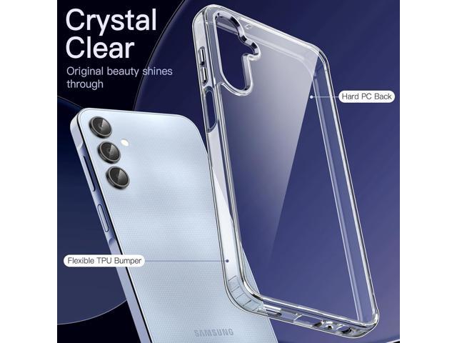 Case for Samsung Galaxy A25 5G 6.5-Inch, Non-Yellowing Shockproof Bumper Protective Phone Cover, Anti-Scratch Hard PC Back (Clear)