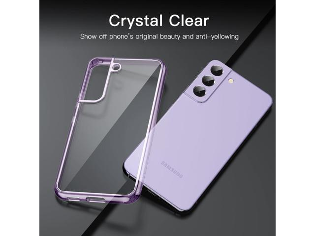 Case for Samsung Galaxy S22 5G 6.1-Inch, Non-Yellowing Shockproof Bumper Protective Phone Cover, Anti-Scratch Hard PC Back (Purple)