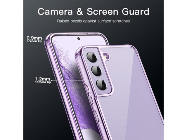 Case for Samsung Galaxy S22 5G 6.1-Inch, Non-Yellowing Shockproof Bumper Protective Phone Cover, Anti-Scratch Hard PC Back (Purple)