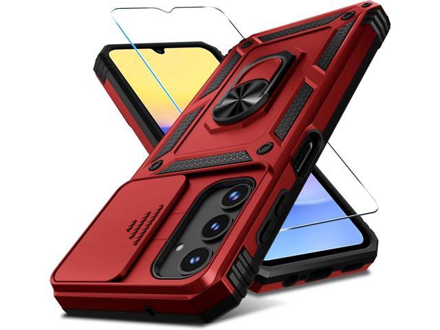 Janmitta Compatible with Galaxy A15 5G Case Built in Slide Camera Lens Cover+Screen Protector+Finger Ring Holder Kickstand,Heavy Duty Shockproof...