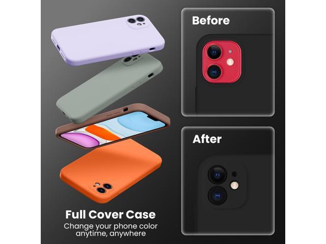 for iPhone 11 Case,[Square Edges][Camera Protection] Silicone Upgraded Shockproof Protective Phone Case with [2X Screen Protectors],Soft...