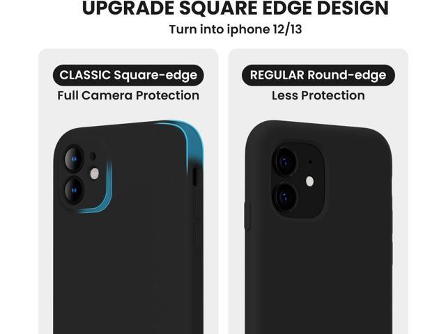 for iPhone 11 Case,[Square Edges][Camera Protection] Silicone Upgraded Shockproof Protective Phone Case with [2X Screen Protectors],Soft...