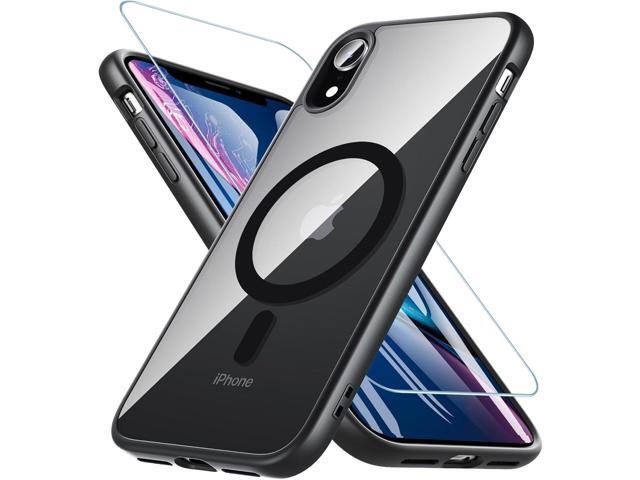 Hensinple for iPhone XR Case Magnetic, iPhone XR Phone Case with Screen Protector [Compatible with MagSafe][Non-Slip], Clear Hard Back Slim...