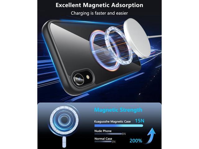 Hensinple for iPhone XR Case Magnetic, iPhone XR Phone Case with Screen Protector [Compatible with MagSafe][Non-Slip], Clear Hard Back Slim...