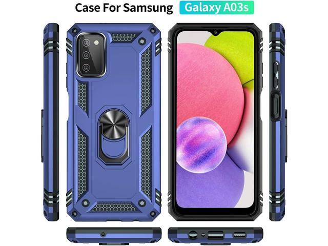 for Samsung Galaxy A03s Phone Case, Galaxy A03s Phone Case with HD Screen Protector, [Military Grade 16ft. Drop Tested] Ring Shockproof Protective...