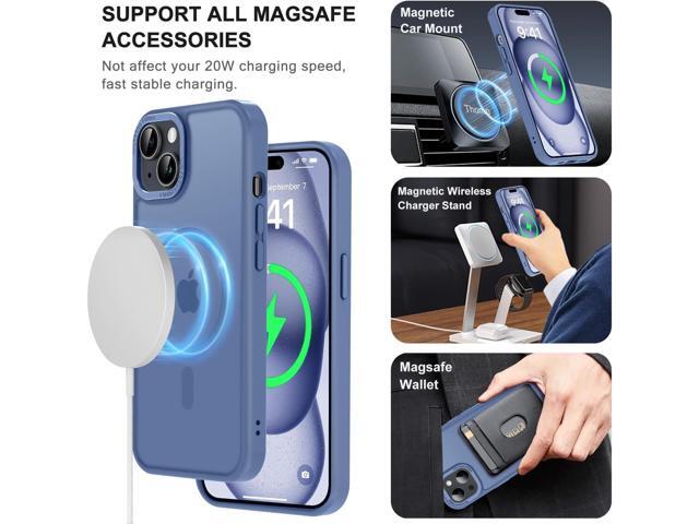 Thomo Upgraded Magnetic for iPhone 15 Plus Case [Compatible with Magsafe] [Mil-Grade Protection], Pocket-Friendly, Slim Translucent Phone Case...