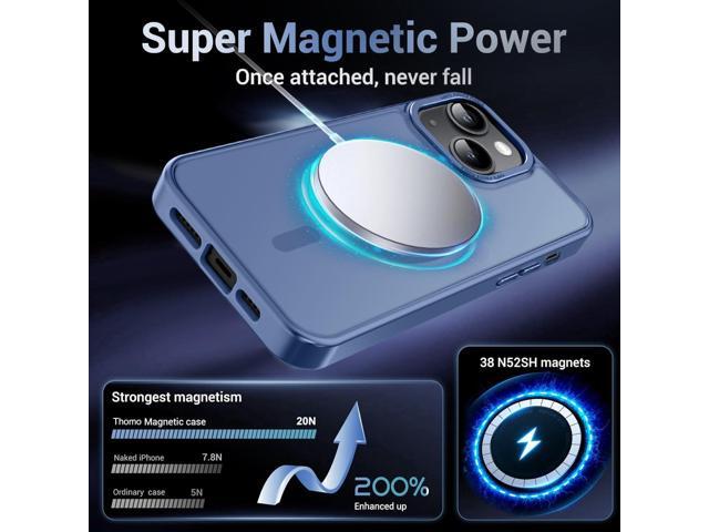 Thomo Upgraded Magnetic for iPhone 15 Plus Case [Compatible with Magsafe] [Mil-Grade Protection], Pocket-Friendly, Slim Translucent Phone Case...