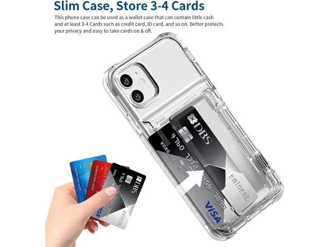 for iPhone 11 Case Wallet Clear Protective Phone Case with Credit Card Holder Heavy Duty Protection Shockproof Anti-Scratch Anti-Yellow Cover for...