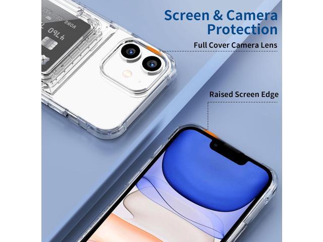 for iPhone 11 Case Wallet Clear Protective Phone Case with Credit Card Holder Heavy Duty Protection Shockproof Anti-Scratch Anti-Yellow Cover for...