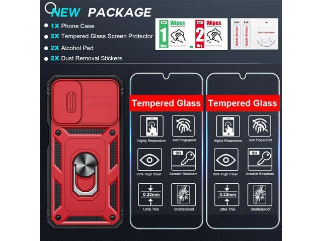 LeYi for Galaxy A15 5G Case: Samsung A15 Screen Protector with Samsung A15 5G Telephone Case, Metal Stand Heavy Duty Shockproof para Mobile Smart...