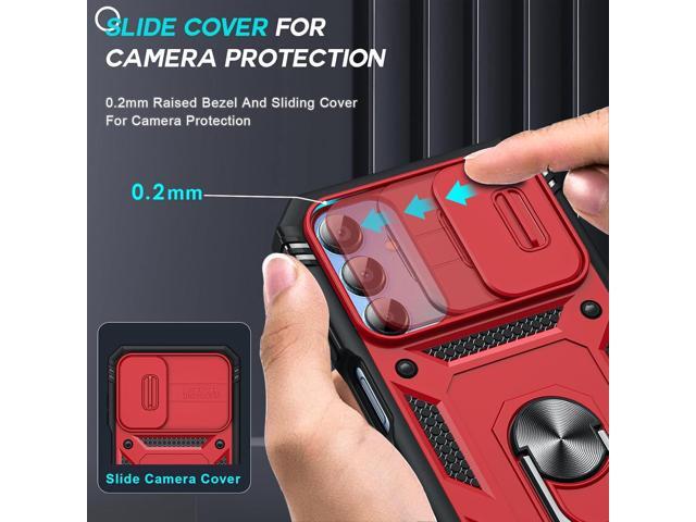 LeYi for Galaxy A15 5G Case: Samsung A15 Screen Protector with Samsung A15 5G Telephone Case, Metal Stand Heavy Duty Shockproof para Mobile Smart...