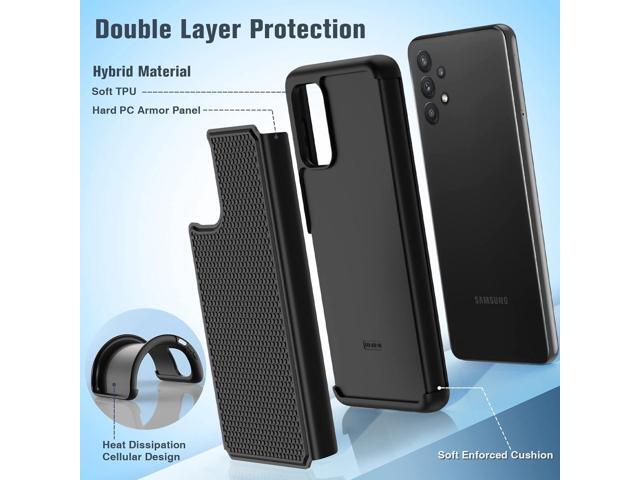 JXVM for Samsung Galaxy A32 5G Case: Dual Layer Protective Heavy Duty Cell Phone Cover Shockproof Rugged with Non Slip Textured Back - Military...
