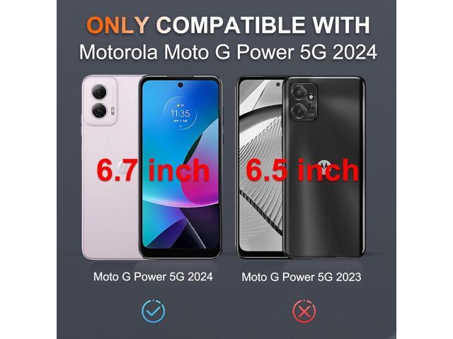 for Motorola Moto G Power 5G 2024 Case, Full Body Heavy Duty Rugged Shockproof Protective Phone Cover with Lanyard Strap, Tempered Glass Screen...