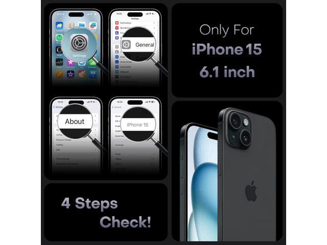 TOCOL 3 in 1 for iPhone 15 Case, Upgraded [Full Camera Protection] [15FT Military Grade Protection], Translucent Matte Back Shockproof Protective...